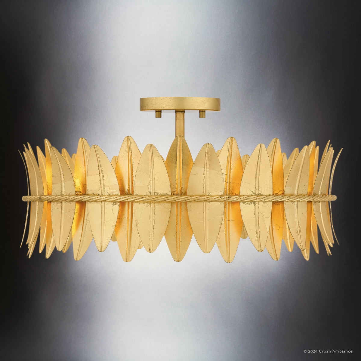 Luxury Eclectic Ceiling Light, Gold Leaf, UQL5502