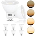 thumbnail image 1 of Bombillas LED HeeHom GU10 regulables, 3000 K, blanco cálido, 550 lm, para riel, 7 W (equivalente a 50 W), foco para iluminación empotrada, paquete de 6, luz cálida suave de repuesto para riel, 1 of 6