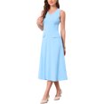 thumbnail image 4 of INSPIRE CHIC Women's Business Dresses V Neck Sleeveless A Line Midi Work Dress XL Light Blue, 4 of 6