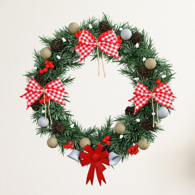 Lubelski 10 Pcs/Set Décoration de Couronne Arbre de Noël Réutilisable Corde de Chanvre Rouge Noir Blanc