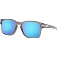 thumbnail image 2 of Oakley Mens Oo9358 Latch Square Low Bridge Fit Rectangular Sunglasses Matte Grey Ink/Prizm Sapphire 55 Millimeters, 2 of 6