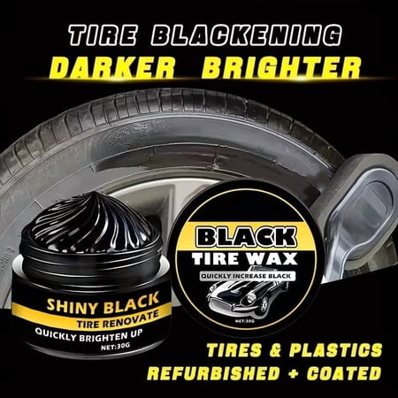 Tire Shine Wax Black Gloss Restorer Long-Lasting Protective Coating Repels Dirt UV Rays Multi-Surface Rubber Plastic Leather Reviver Paste with Sponge for Car Tire Bumper Interior Care Tire Shine Wax Black Gloss Restorer Long-Lasting Protective Coating Repels Dirt UV Rays Multi-Surface Rubber Plastic Leather Reviver Paste with Sponge for Car Tire Bumper Interior Care