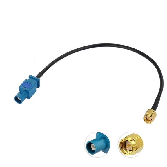 Eightwood Fakra Z Male to SMA Male Vehicle Antenna Adapter RG174 Coaxial Cable 30cm for Car Stereo Android Head Unit GPS Navigation FM AM Radio ect