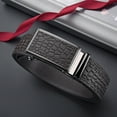 thumbnail image 3 of Belt men's leather high-end alligator pattern first layer cowhide belt men's business toothless automatic buckle high-end belt, 3 of 6