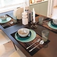 thumbnail image 2 of Dark Wood Placemats Set of 4 Vintage Natural Wooden Board Rustic Farmhouse Style Linen Place Mats Washable Table Mats 12x18 Inch for Kitchen Dining Decoration, 2 of 7