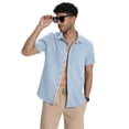 thumbnail image 3 of HAOMEILI Men's Button Down Shirts Short Sleeve Casual Shirts Summer Beach Shirts Vacation Wedding Shirts with Pocket, 3 of 7