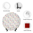 thumbnail image 4 of Salouo Summer Floral Pattern Bone China Decorative Plate,Holiday Decor Decorative Ceramic Plates with Stand Elegant Home DéCor for Hallway/Living Room/Bedroom-7in, 4 of 6