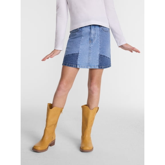Wonder Nation Girls Denim Skirt, Sizes 4-18