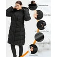 thumbnail image 4 of Heated Long Women's Jacket with Battery Pack Winter Coat for Women with Detachable Hood, 4 of 11