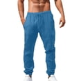 thumbnail image 2 of Sweatpants for Men 2025 Cotton Linen Loose Fit Breathable Drawstring Joggers with Pockets Mens Casual Pants Trousers, 2 of 6