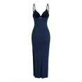 thumbnail image 2 of Vibrant V-Neck Cami Dress Sexy Cut Out Split Hem Sleeveless Flowy Essential, 2 of 13