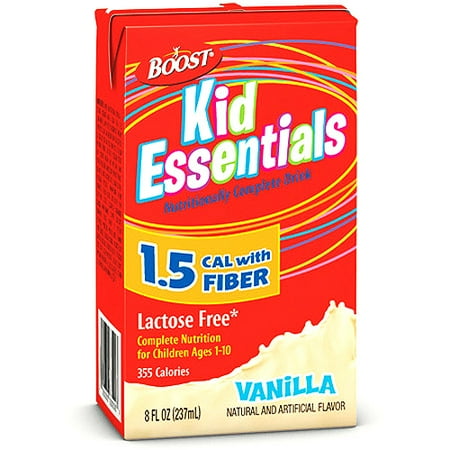 Boost Kid Essentials, Vanilla with Fiber, 8oz Boxes (Pack of 27)