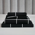 thumbnail image 4 of Move Over 4 Pieces Black Grid Sheets Twin Geometric Plaid Grid Pattern Bed Sheets Deep Pocket Fitted Sheet 100% Microfiber, 4 of 8