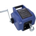 thumbnail image 3 of Olurrisa 12v 3500lbs Trailer Winch,Reversible Electric Winch, for Boats up to 5000 lbs.Galvanized Wire Rope,with extra pulley hook,power in and power out,with manual function.blue plastic casing, 3 of 9