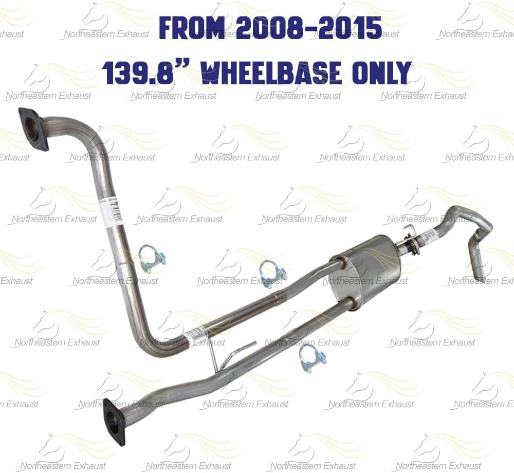 Northeastern Exhaust | Stainless Steel Exhaust Intermediate Pipe, Muffler & Tail Pipe Kit Fits 2007–2015 Nissan Titan 5.6L 139.8" W.B – Direct Fit