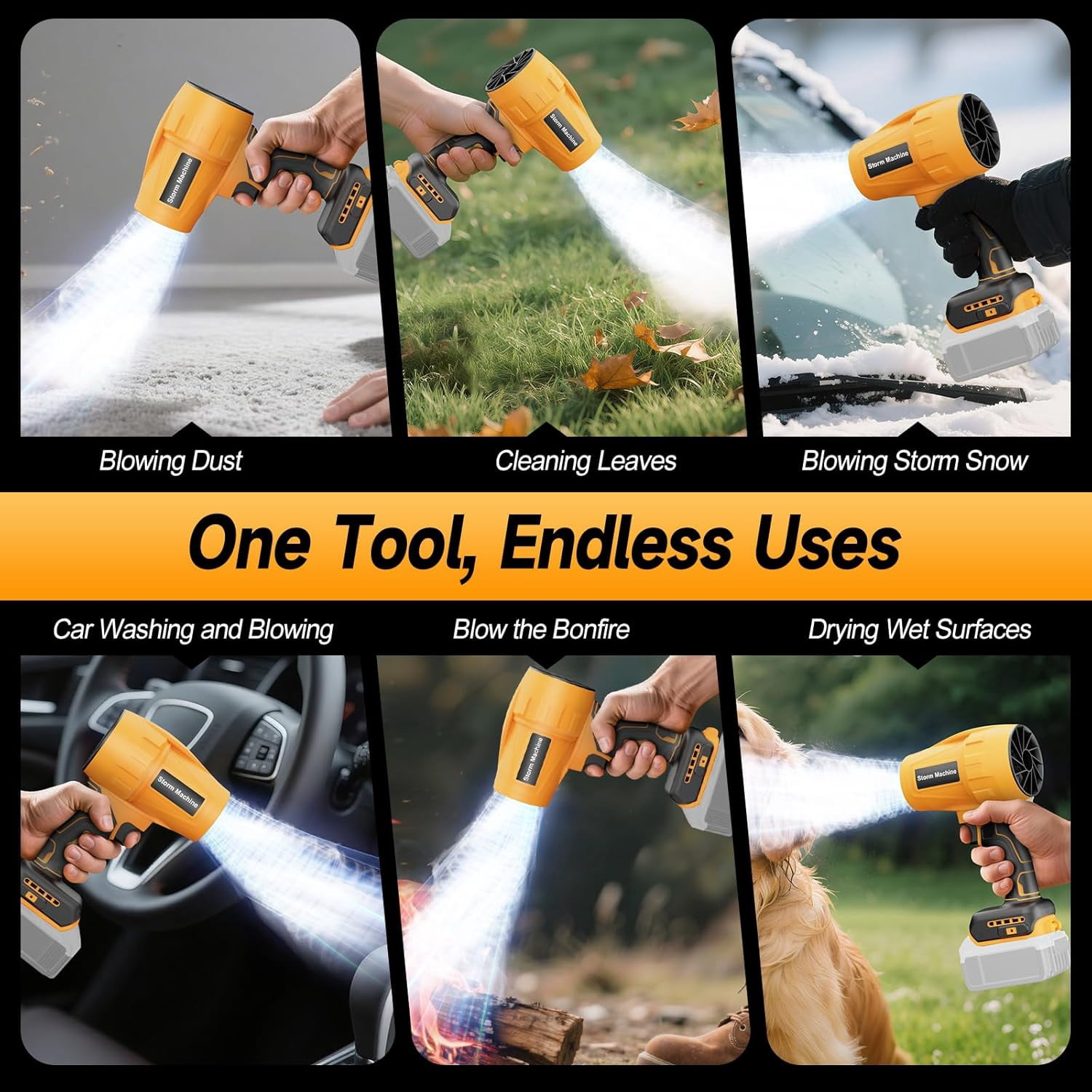 Cordless Leaf Blower Compatible with Dewalt 20V Max Battery, Cordless Dust Blower, Electric Turbo Jet Blower Handheld Battery Powered with Brushless Motor for Patio Garden Lawn (No Battery)