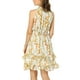 thumbnail image 3 of INSPIRE CHIC Vestidos de gasa para mujer, vestido mini sin mangas con fruncido y estampado floral, corte A, XL, blanco, 3 of 8
