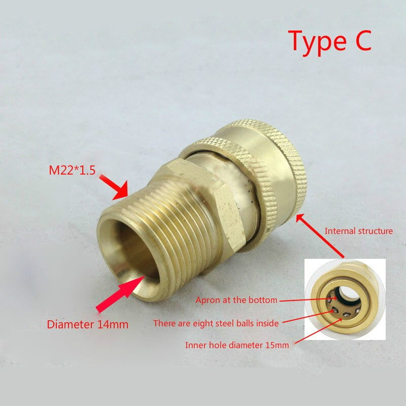 M22 to 3/8 inch Pressure Washer Adapter Quick Connect Coupler hose