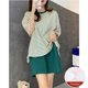 thumbnail image 5 of Pijamas con almohadilla para el pecho para mujer, pijamas de estudiante a rayas de talla Extra grande, pantalones cortos de manga corta a rayas, pijamas fáciles de limpiar de dos piezas S, 5 of 5