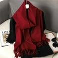 thumbnail image 1 of 62Color Solid Women Winter Scarf Warm Thicken Cashmere Shawl Outdoor Fashion Luxury Tassels Pashmina Lady Wrap Windproof Scarves, 1 of 5
