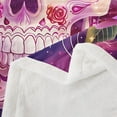 thumbnail image 3 of Halloween Fleece Blanket Gothic Skull Sherpa Blanket Throw 50"X60",Galaxy Starry Sky Throw Blanket Teens Room Decor Bohemian Decor Skeleton Bones Fuzzy Blanket,Pink Purple, 3 of 6