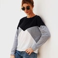 thumbnail image 7 of Long Sleeve Shirts for Women Fall Fashion Clothes Color Block Patchwork Casual Sweatshirts Crewneck Pullover Blouse, 7 of 7