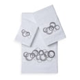thumbnail image 3 of Authentic Hotel and Spa  Turkish Cotton Circles Embroidered 3 piece Towel Set Grey, 3 of 5