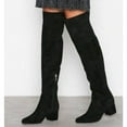 thumbnail image 2 of Sam Edelman Vinney Black Suede Over The Knee Fashion Block High Heels Booties, 2 of 3