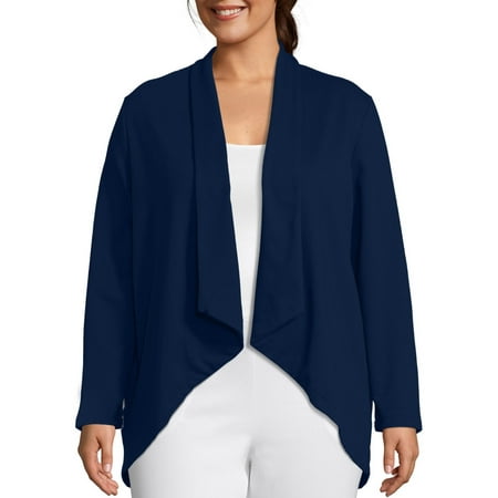 Just My Size Womens Plus Size French Terry Flyaway Cardigan