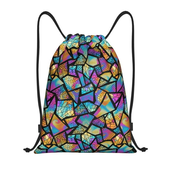 Fotbe Colored Glass1 Bolsa Mochila con Cordón Estampada, Bolsa de Gimnasio Deportiva, Bolsa Cinch, Bolsa con Cordón para Hombres y Mujeres-Medium