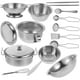 thumbnail image 1 of Juego de utensilios de cocina y cubiertos de acero inoxidable para niños, juguete de cocina, 1 Juego, 1 of 4