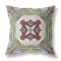 Amrita Sen Designs Amrita Sen Pastel Floral Squares Faux Suede Throw Pillow Zip 20" x 20"