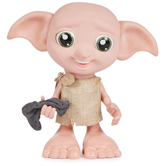 Wizarding World 8.5" Interactive Dobby Doll with Sock, 35  Sounds & Phrases, Moving Features, Harry Potter Gift Toy for Kids Ages 6 