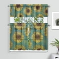 thumbnail image 2 of Floral Bohemian Curtains 36 Inch Short - 3 Panel Farmhouse Vintage Set with Rustic Botanicals, Rod Pocket Window Treatment for Country Kitchen, 2 of 5