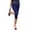 Blue, variant on Womens Capri Leggings Low Waisted Slim Leg Polka Dots Capris Split Hem Cropped Yoga Pants, M