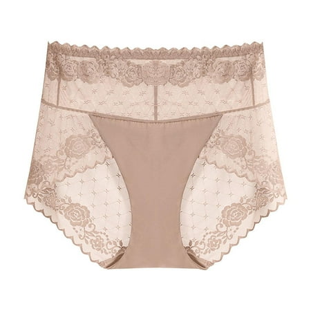 Ntpkop Women Panties High Waisted Lace Underwear Sexy Breathable Full Coverage Ladies Briefs nderwear Lace Panties Physiological Underwear