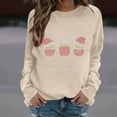 thumbnail image 4 of Lmueinov Christmas Sweatshirts for Women Graphic Christmas Rhinestone Sweatshirt Long Sleeve Crewneck Sparkly Tops Holiday Pullover Cute Tops Tshirt, Christmas Gifts, 4 of 5