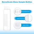 thumbnail image 3 of Uxcell 10pcs 50ml pequeños frascos de vidrio transparente con tapa de rosca blanca, botellas de muestra graduadas de vidrio borosilicato con etiqueta, 3 of 6