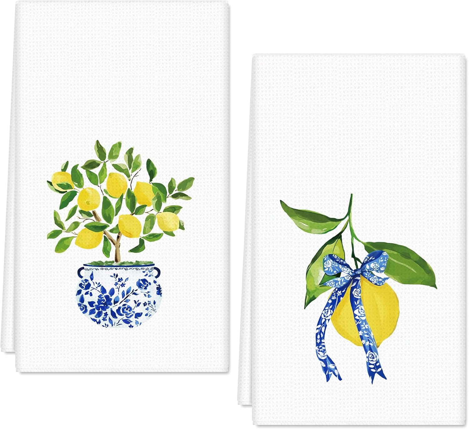 Rae Dunn Lots of Lemons Kitchen Towels Set, 3 Pack, Yellow & White  display picture 1