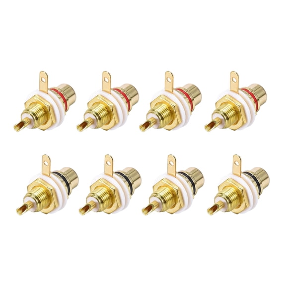 RCA Female Panel Mount Chassis Socket Jack Connector for Amplifier Audio Terminal RCA Plug, 8pcs