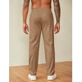 thumbnail image 5 of COOFANDY Men's Khaki Pants Casual Cotton Drawstring Elastic Waist Slacks Straight Leg Chino Twill Trousers with Pockets, 5 of 6