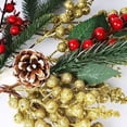 thumbnail image 4 of Darice Christmas Green Gold Pick with Berry and Pinecones Glitter 6.3 X 2.76Inches, 4 of 5