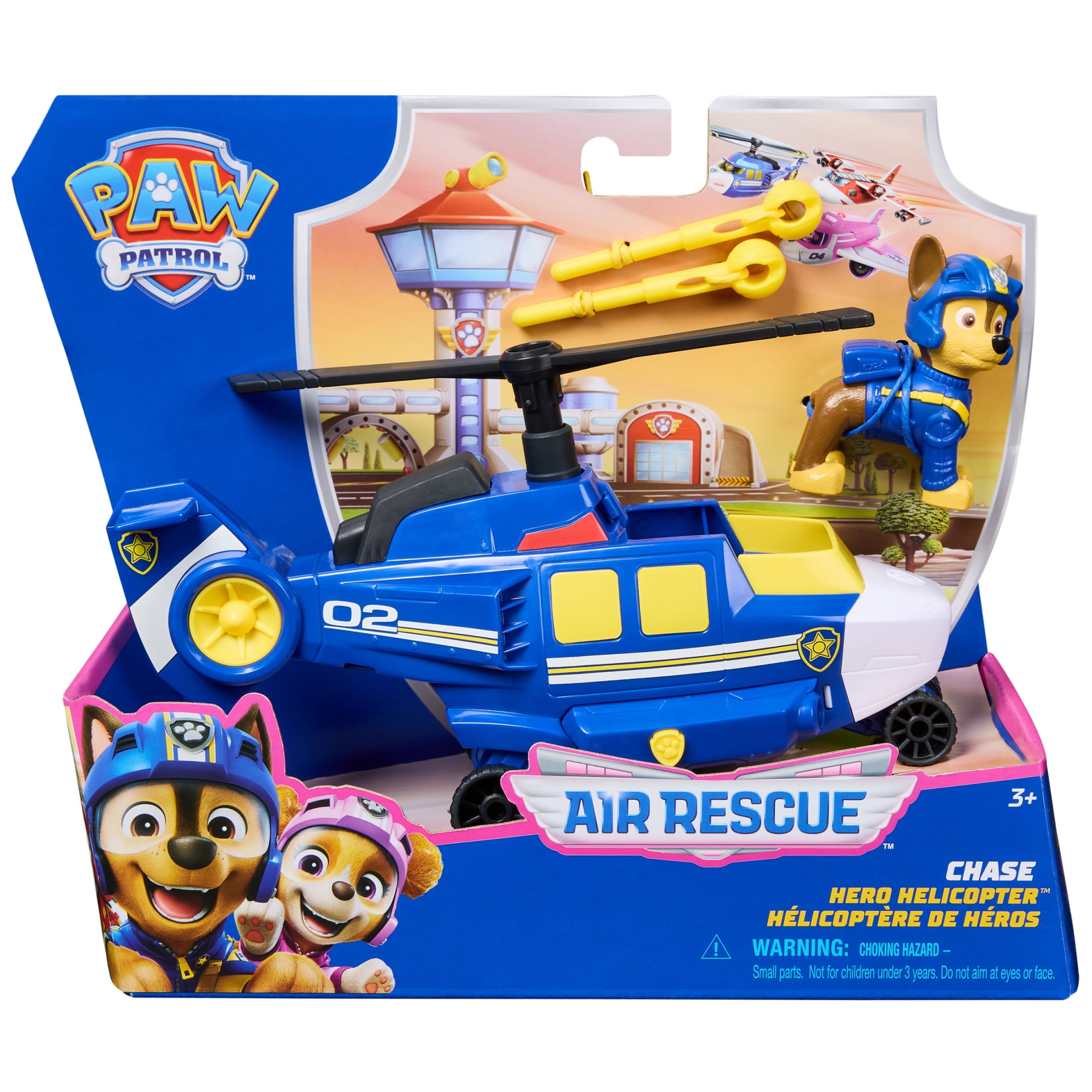 PAW Patrol: Air Rescue Helicopter Vehicle with Projectile Launcher & Chase Collectible Action Figure for Kids Ages 3+