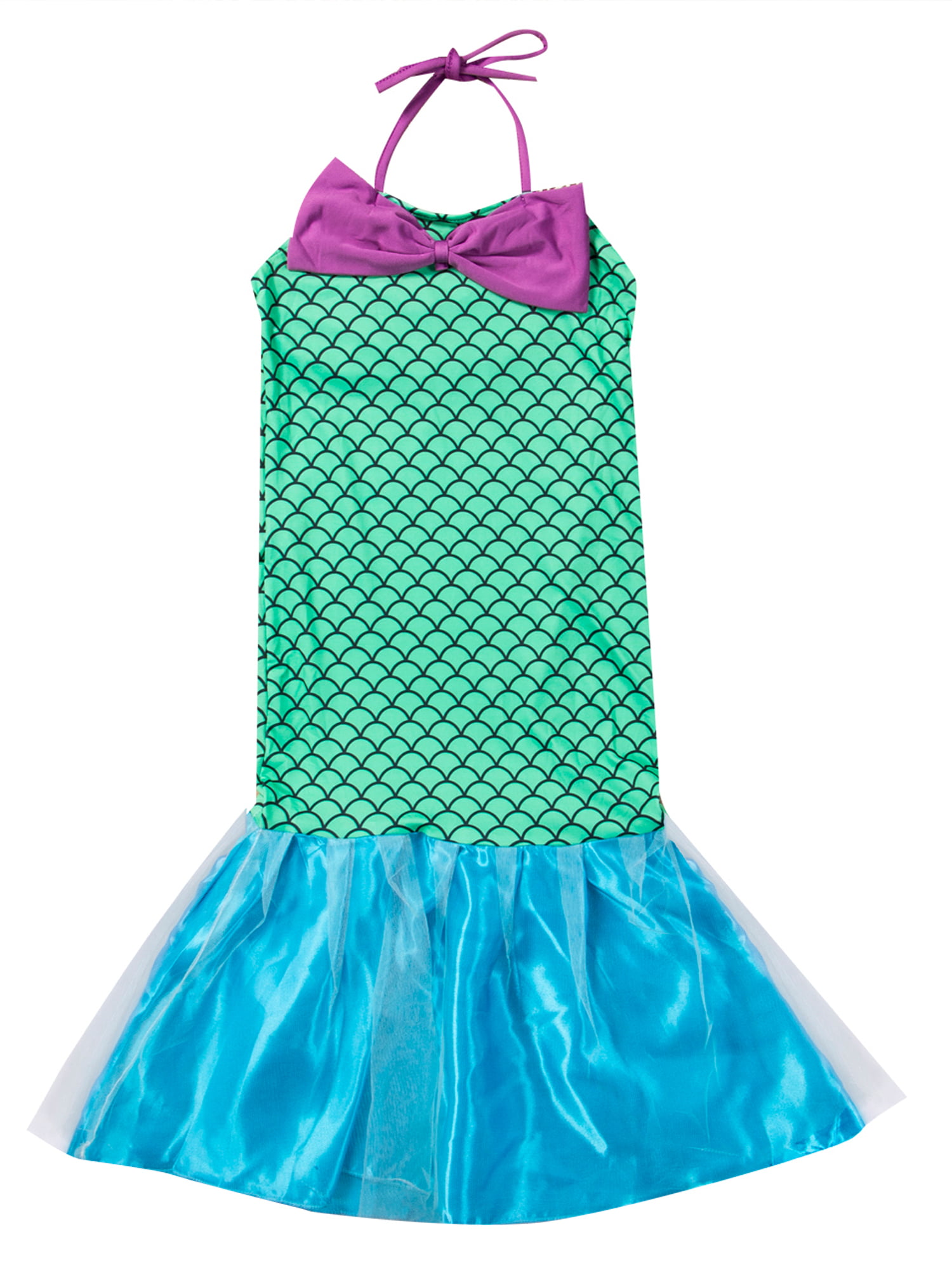 Kids Ariel Sequin Little Mermaid Set Girls Princess Fancy Dress Up Party Costume 