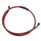 thumbnail image 1 of 90cm 35.43 "Longitud 10mm ID Motocicleta Línea de freno hidráulico Tubo de manguera de aceite 28 ° Cable trenzado de acero inoxidable para ATV Motocross Sport Bikes Red, 1 of 1