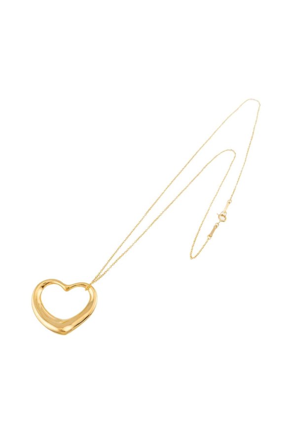 Pre-Owned Tiffany & Co. Open Heart Necklace, 27.4mm wide, 46cm, 18K Yellow Gold (750)