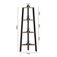 thumbnail image 2 of 49"H Antique Wood Corner Ladder Shelf, 4-Tier Corner Bookcase Storage Rack Plant Display Stand with Steel Frame for Home, Office and Bathroom, 2 of 6