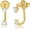 Cz Ear Jacket Gold, variant on 14K Gold Plated Illusion Stud Earrings for Women | Triple Huggie Hoop Earrings for One Hole| Trendy Simple Hypoallergenic Fashion Accessories Gold Jewelry Gifts for Womens