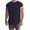 Navy, variant on Migroa Men's Boxy Raw Cut Tee Short Sleeve Round Neck T Shirts Casual Basic Tops Black S