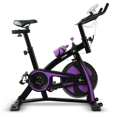 AKONZA Adjustable Stationary Indoor Cycling Bike,with Heart Pulse Sensors & LCD Monitor, Max User Weight:330lbs,